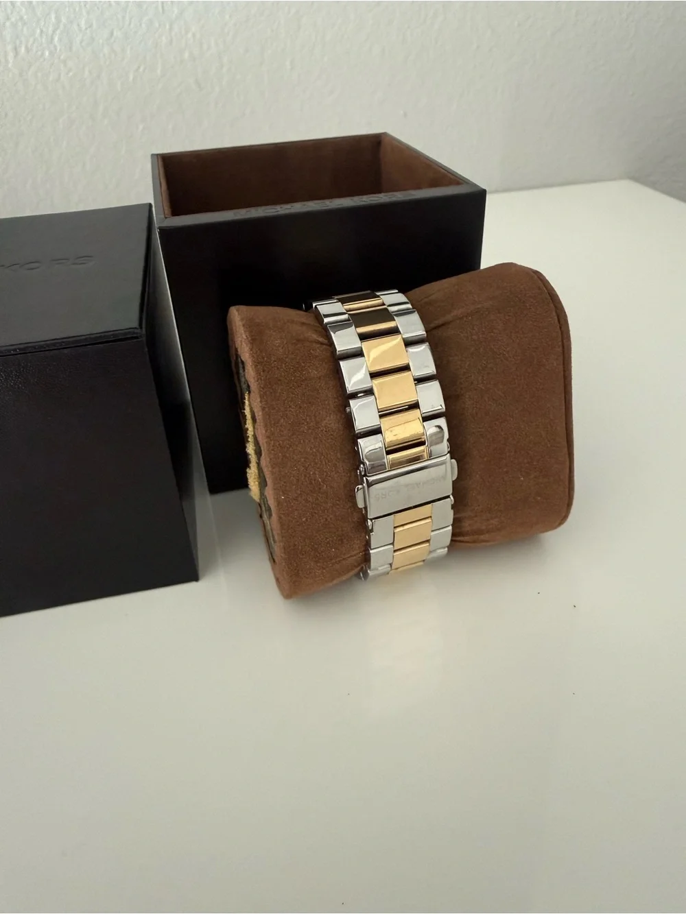 Michael Kors women Two-Tone Gold & Silver Watch with Blue Dial